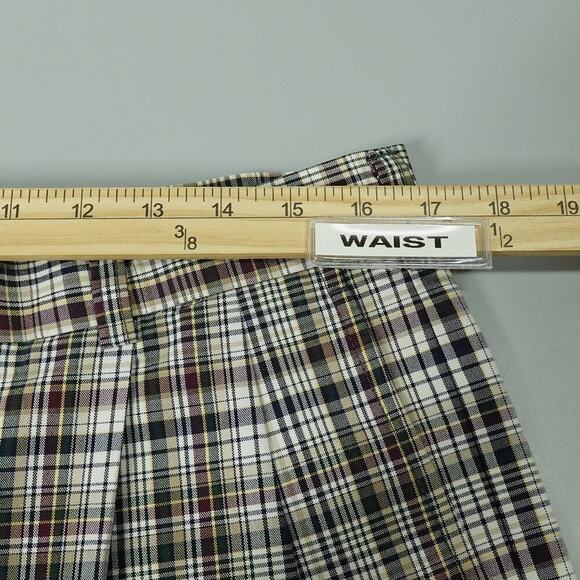 Roundtree & York Gold Label Chino Shorts Mens 34 Brown Plaid Tartan 9" Golf VTG - Picture 9 of 15